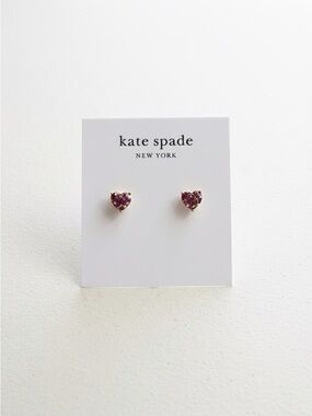 kate spade Gold-Tone Heart Stud Earrings with Multicolored Stones